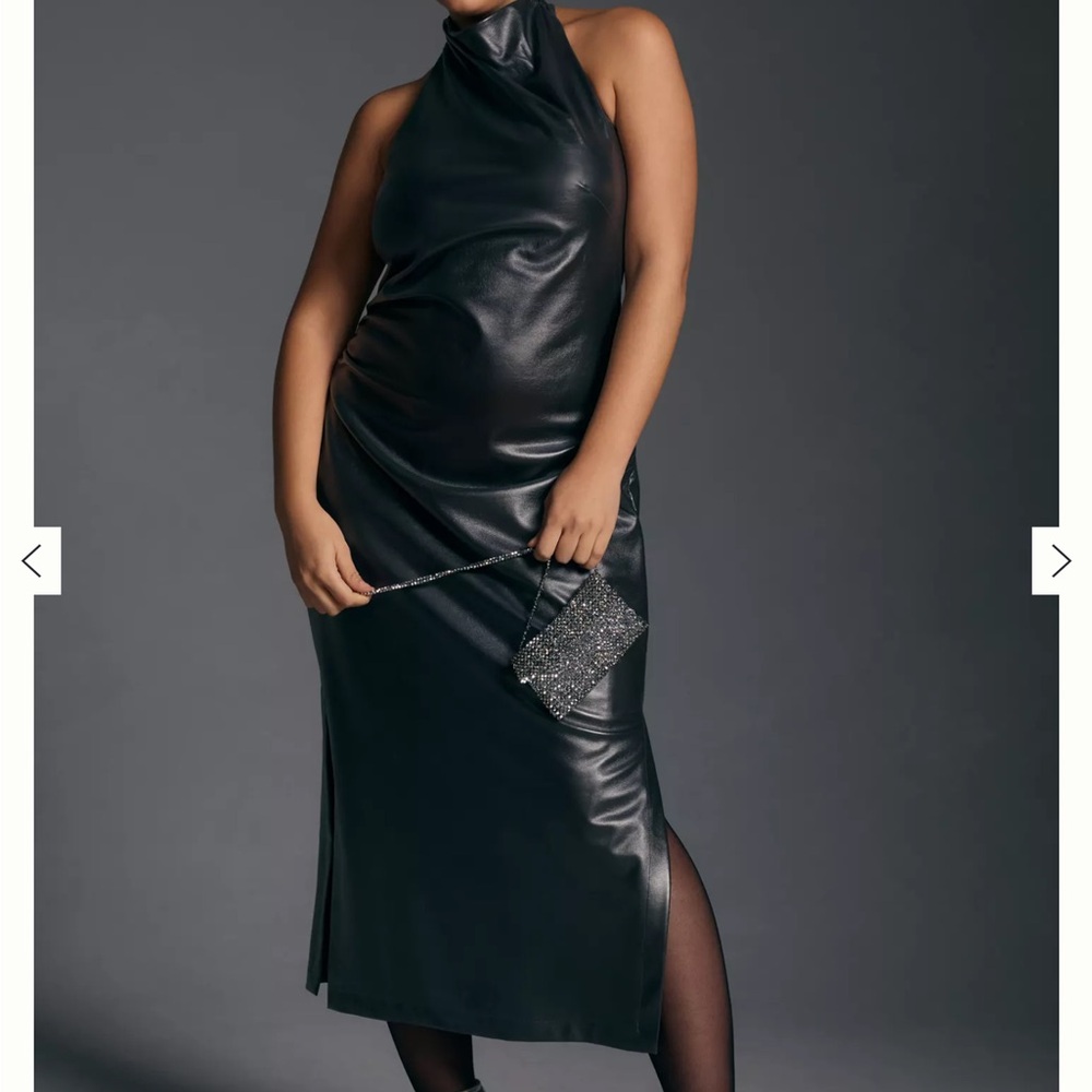 Anthropologie Black Midi Dress